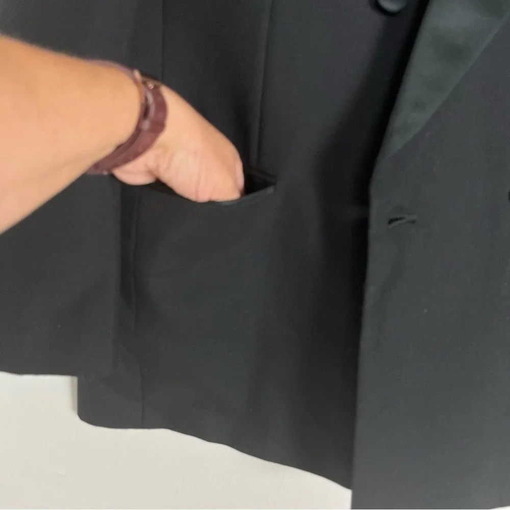 Dario Ferrozzi Tuxedo Jacket Mens 44R Black Excellent Double Breasted Peak Lapel